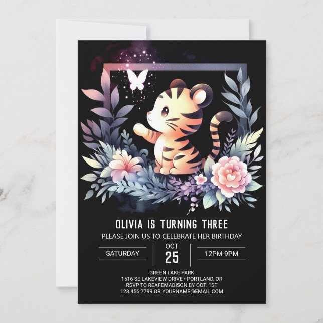 Invitation Anniversaire du Pastel Little Tiger (Devant)