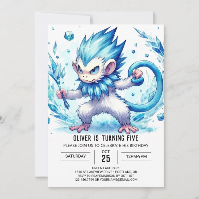 Invitation Anniversaire du Pastel Monkey (Devant)