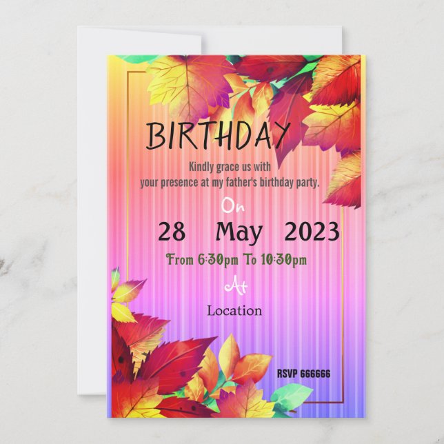 Invitation Anniversaire du père (Devant)