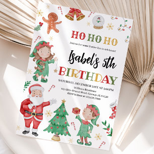 Invitation Anniversaire du Père Noël et des Elfes