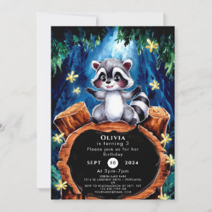 Invitation Anniversaire du Petit Boho Raccoon