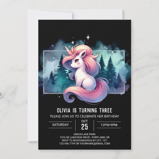 Invitation Anniversaire du petit cheval rêvé (Devant)