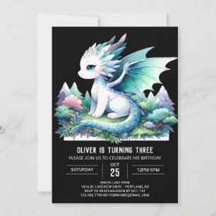 Invitation Anniversaire du petit dragon élégant