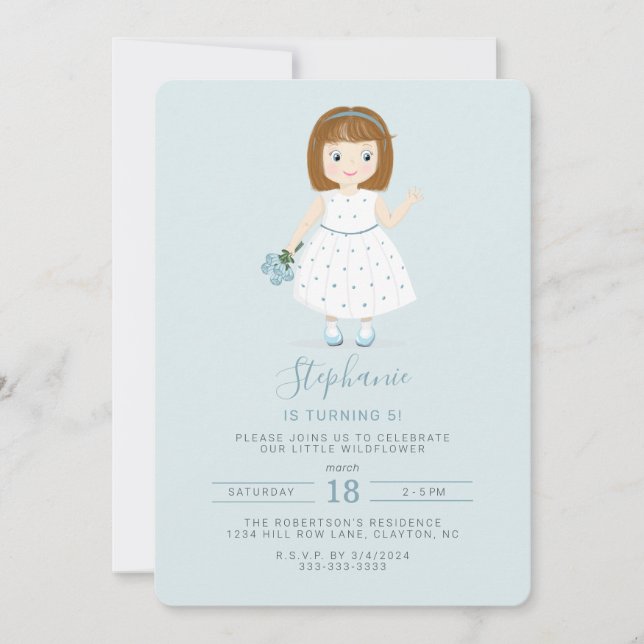 Invitation Anniversaire du petit Fleur sauvage (Devant)