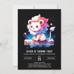 Invitation Anniversaire du petit lion adorable