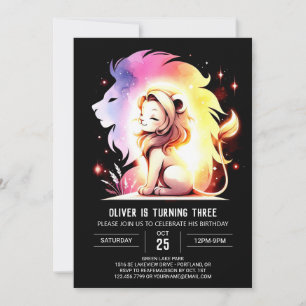 Invitation Anniversaire du petit lion magique