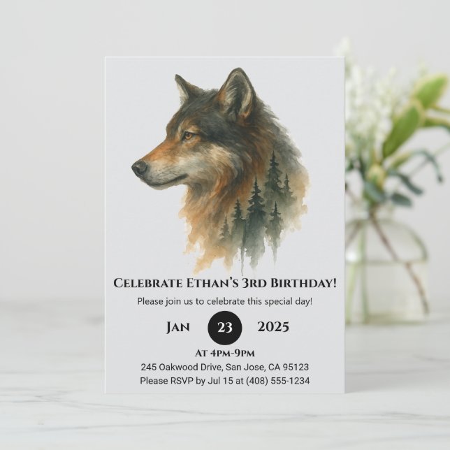 Invitation Anniversaire du Petit Loup (Debout devant)