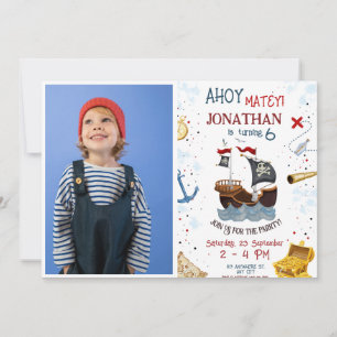 Invitation Anniversaire du pirate Ahoy Pirate Boy Party avec