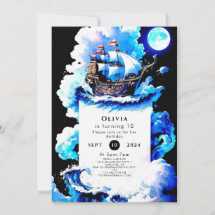 Invitation Anniversaire du pirate de mer Whimsical