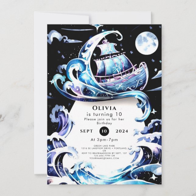 Invitation Anniversaire du Pirate enchanté (Devant)