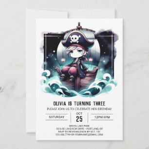 Invitation Anniversaire du pirate enchanté nautique