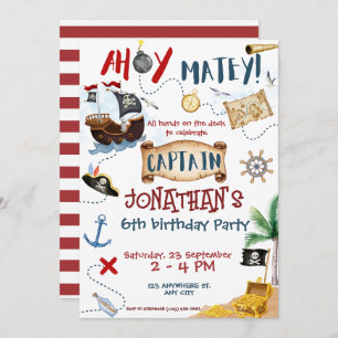 Invitation Anniversaire du Pirate mignon
