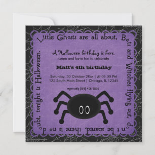 Invitation Anniversaire du Pocus de Hocus (violet)