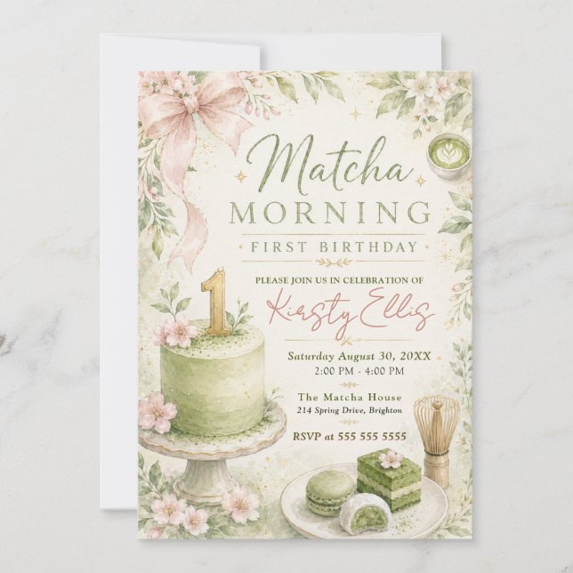 Invitation Anniversaire du premier Matcha Morning (Devant)