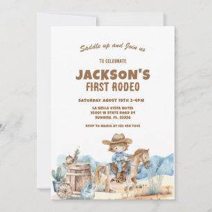 Invitation Anniversaire du premier rodéo de cowboy occidental