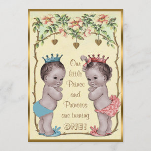 Invitation Anniversaire du prince vintage et de la princesse 