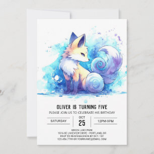 Invitation Anniversaire du renard pour enfants enchantés
