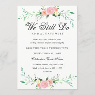 Invitation Anniversaire du renouvellement de Vow Fleur sauvag