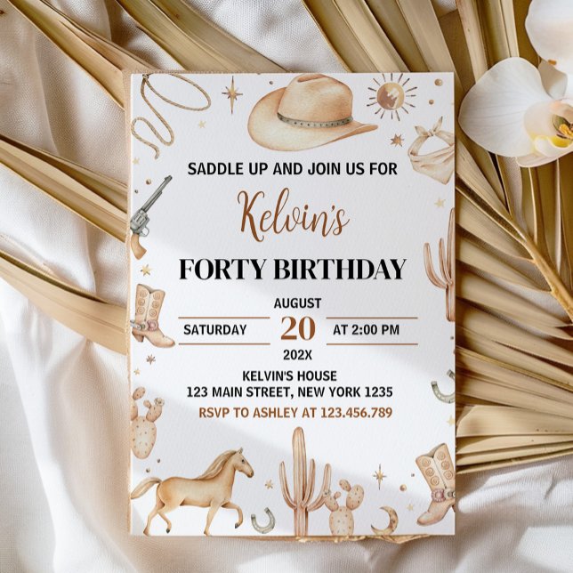 Invitation Anniversaire du rodéo Boho Saddup (Créateur téléchargé)