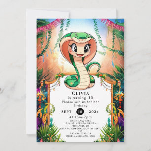Invitation Anniversaire du serpent de la Jungle simple