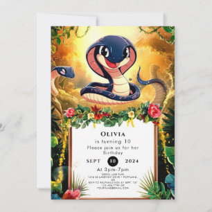 Invitation Anniversaire du serpent de la Jungle Whimsical