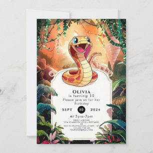 Invitation Anniversaire du serpent Viper Boho