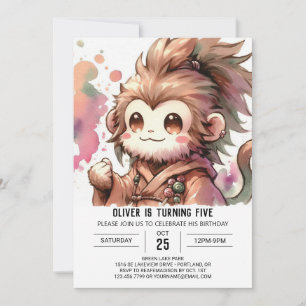 Invitation Anniversaire du singe bohème