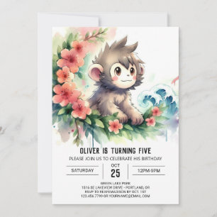 Invitation Anniversaire du singe des enfants de Bohême
