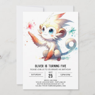 Invitation Anniversaire du singe des enfants rustiques