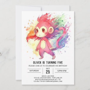 Invitation Anniversaire du singe éditable de la Jungle