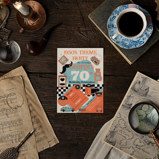 Invitation Anniversaire du style des années 50 (Créateur téléchargé)