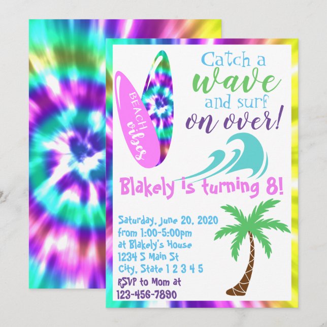 Invitation Anniversaire du surf (Devant / Derrière)