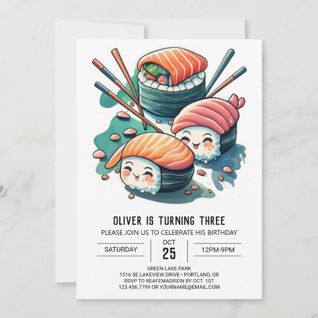 Invitation Anniversaire du Sushi (Devant)