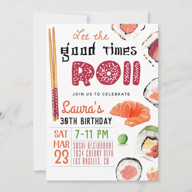 Invitation Anniversaire du Sushi (Devant)