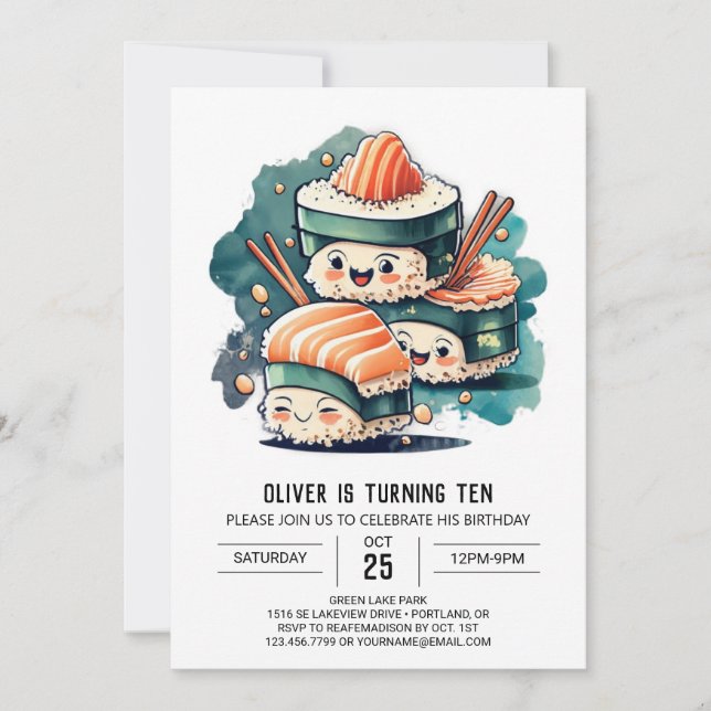 Invitation Anniversaire du Sushi Moderne (Devant)