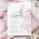 Invitation Anniversaire du Sweet sixteen de la Bow rose<br><div class="desc">Invitation Anniversaire du Sweet sixteen de la Bow Rose Cette élégante invitation présente un joli arc rose et un ruban de dentelle rustique.</div>