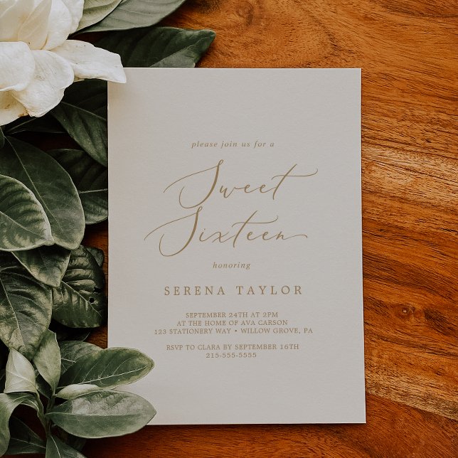 Invitation Anniversaire du Sweet sixteen de l'or et de la crè (Créateur téléchargé)