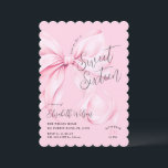 Invitation Anniversaire du Sweet sixteen rose Bow<br><div class="desc">Sweet sixteen rose Bow Anniversaire Invitation pour un arc moderne esthétique et arêtes hachées pour une célébration de 16ème anniversaire</div>