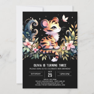 Invitation Anniversaire du tigre de château personnalisé