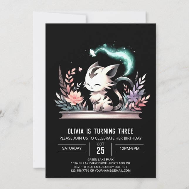 Invitation Anniversaire du tigre doux adorable (Devant)