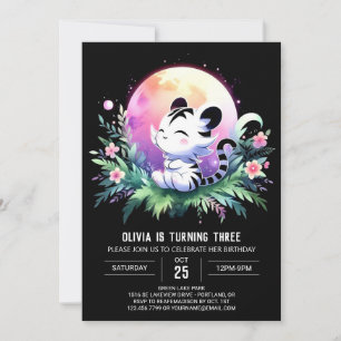 Invitation Anniversaire du tigre Whimsy personnalisé