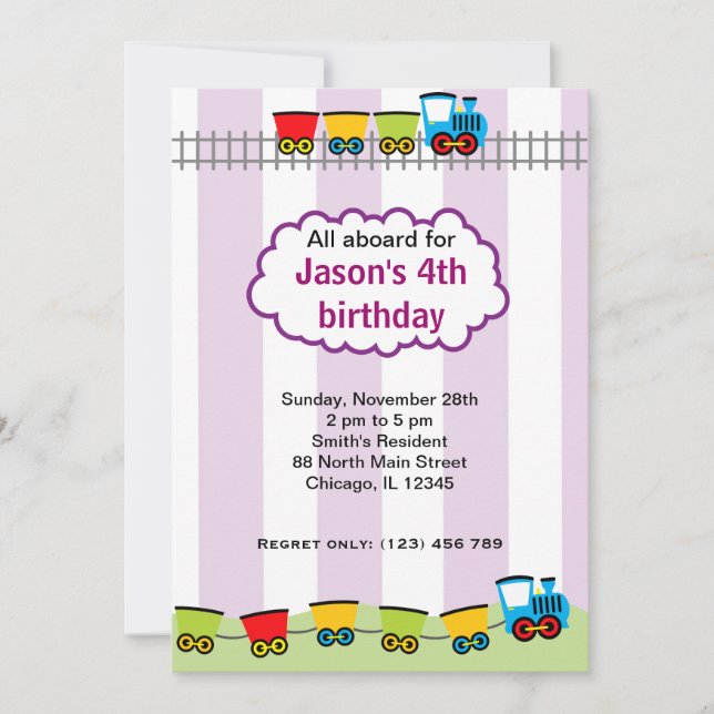 Invitation Anniversaire du train (Devant)