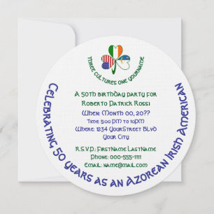 Invitation Anniversaire du Trèfle Américain Irlandais Açoréen