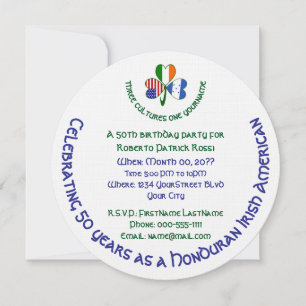 Invitation Anniversaire du Trèfle Irlandais Américain Honduri