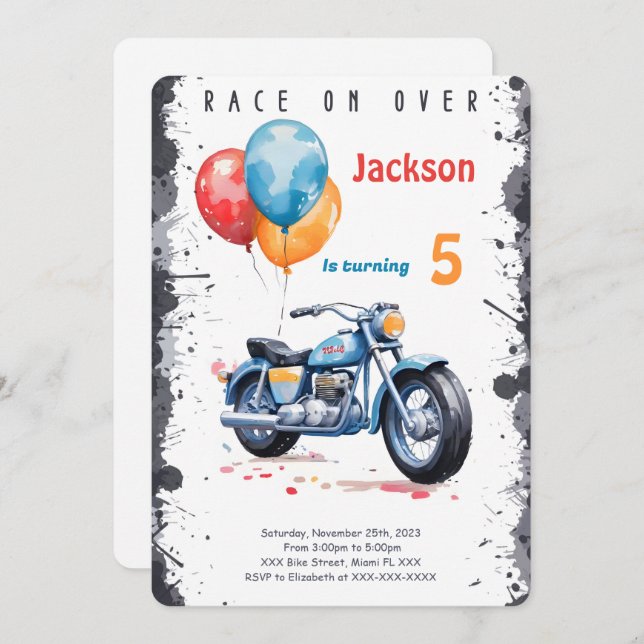 Invitation Anniversaire du Vélo Bleu (Devant / Derrière)