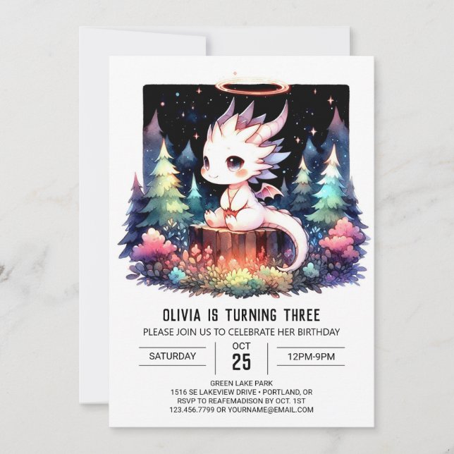 Invitation Anniversaire du Wild Pastel Dragon (Devant)