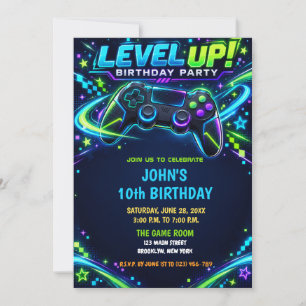 Invitation Anniversaire d'un adolescent joueur de jeux vidéo