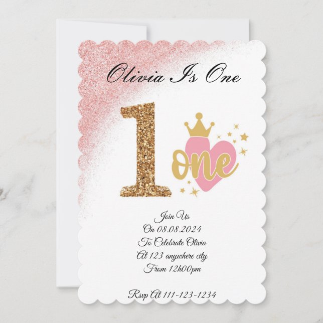 INVITATION ANNIVERSAIRE D'UN AN (Devant)