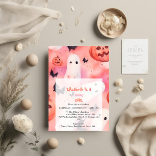 Invitation Anniversaire d'un Halloween rose Éffrayant
