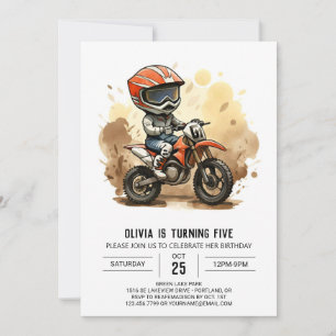 Invitation Anniversaire d'une moto tout terrain